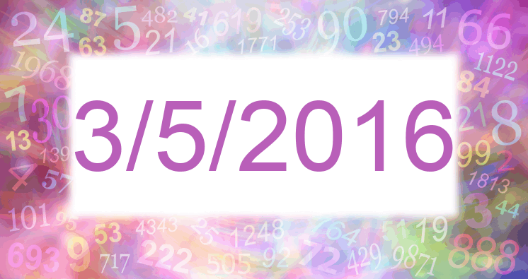 Numerología de la fecha 3/5/2016