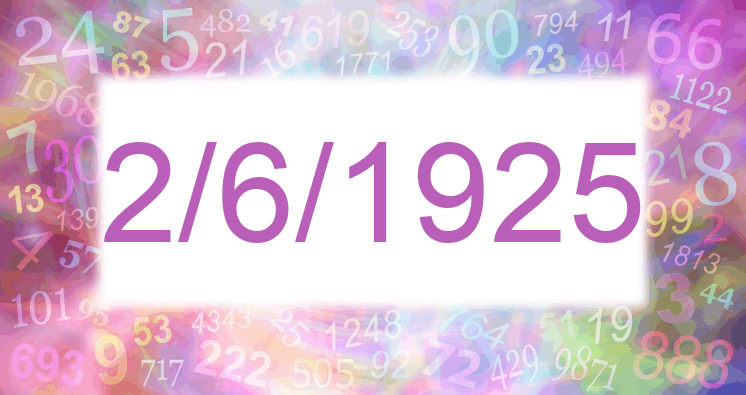 Numerología de la fecha 2/6/1925