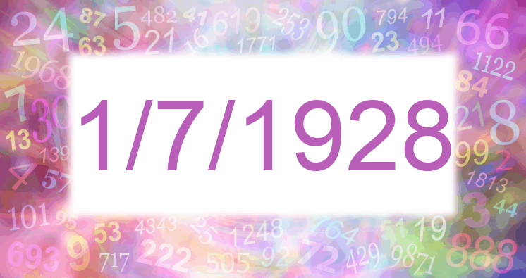 Numerología de la fecha 1/7/1928