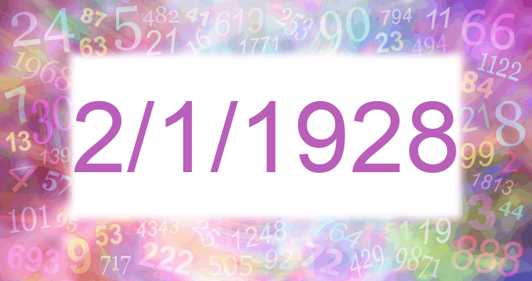 Numerología de la fecha 2/1/1928