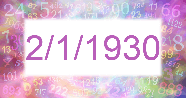 Numerología de la fecha 2/1/1930