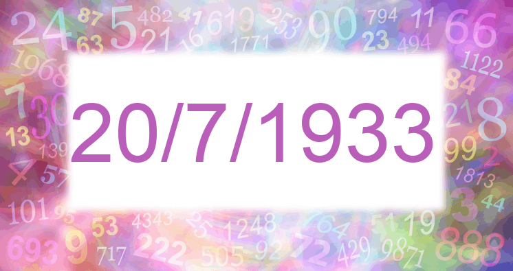 Numerología de la fecha 20/7/1933