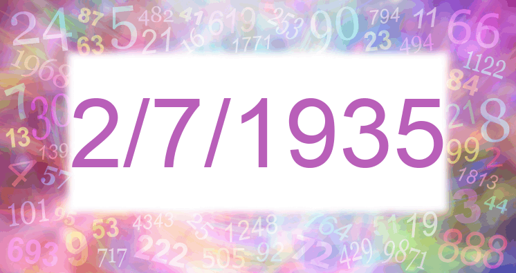 Numerología de la fecha 2/7/1935