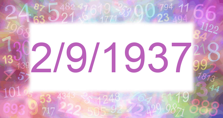 Numerología de la fecha 2/9/1937
