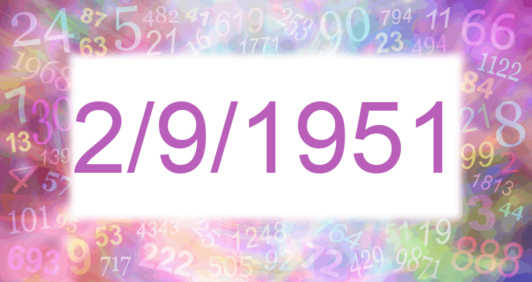 Numerología de la fecha 2/9/1951
