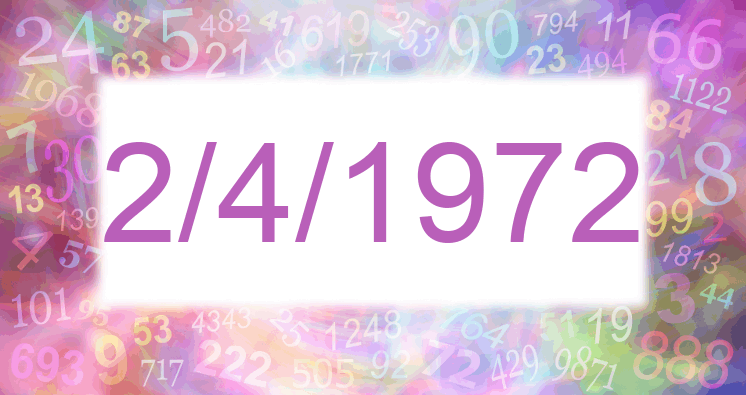Numerología de la fecha 2/4/1972