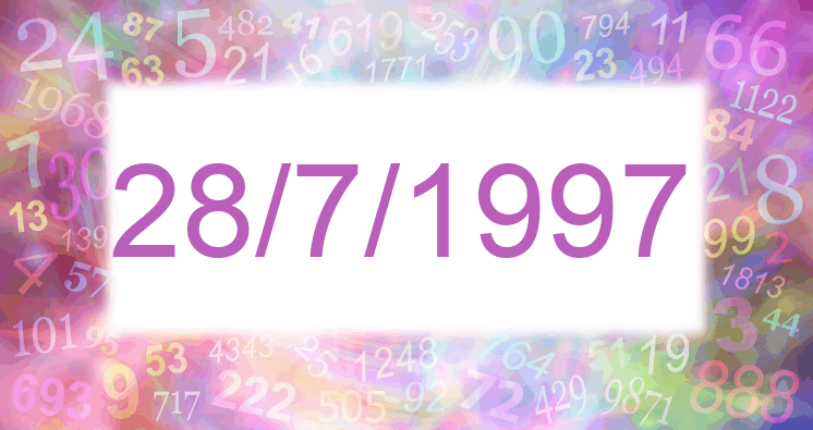Numerología de la fecha 28/7/1997