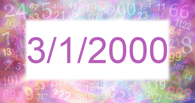 Numerología de la fecha 3/1/2000