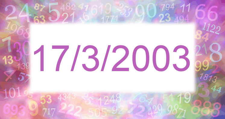 Numerología de la fecha 17/3/2003