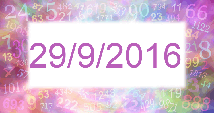 Numerología de la fecha 29/9/2016