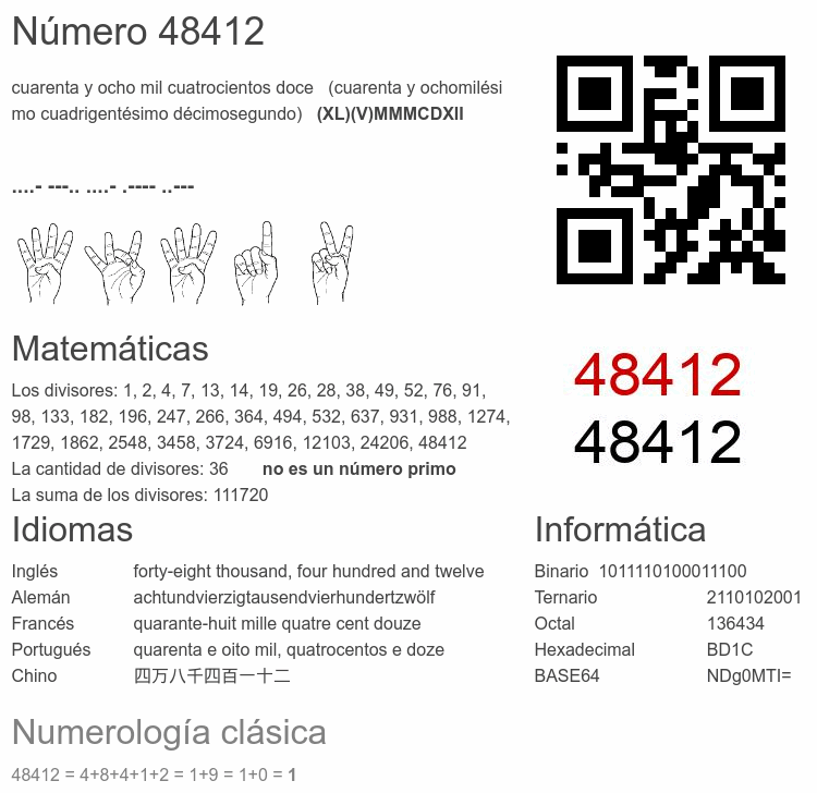 Número 48412 infografía