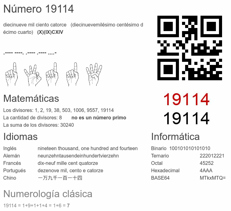 Número 19114 infografía
