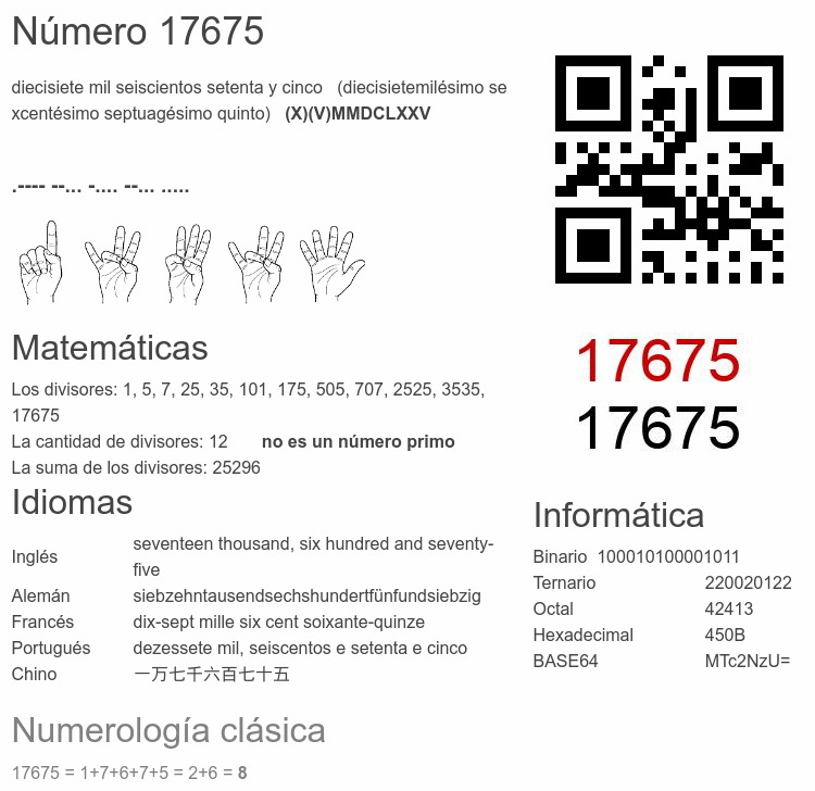 Número 17675 infografía