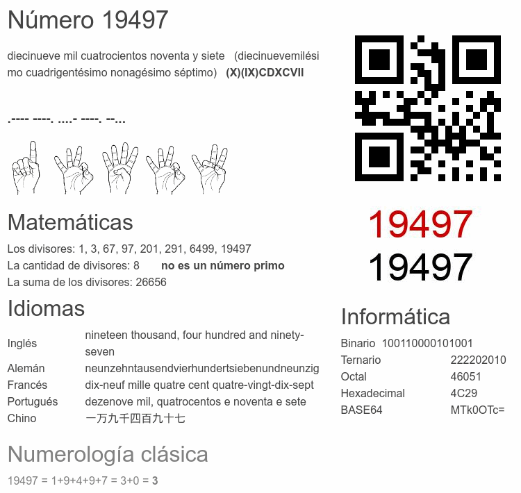 Número 19497 infografía